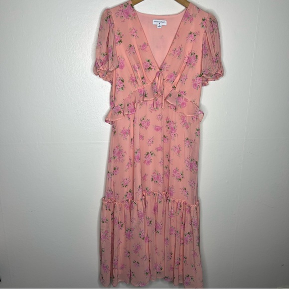LoveShackFancy x Target Fleur MIDI Dress Sz 12 Floral V-Neck - Picture 2 of 8